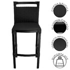 Banqueta Alta Vigor Em Alumínio E Corda Náutica Preto