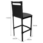 Banqueta Alta Vigor Em Alumínio E Corda Náutica Preto