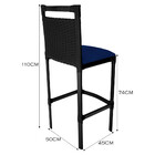 Banqueta Alta Vigor Em Alumínio E Corda Náutica Preto