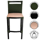 Banqueta Alta Vigor Em Alumínio E Corda Náutica Verde