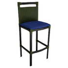 Banqueta Alta Vigor Em Alumínio E Corda Náutica Verde