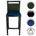 Banqueta Alta Vigor Em Alumínio E Corda Náutica Verde