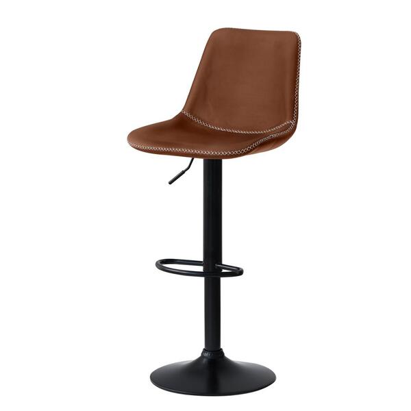 Banqueta Alta Vintage Estofada Com Base Giratória E Regulagem