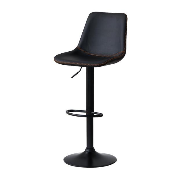 Banqueta Alta Vintage Estofada Com Base Giratória E Regulagem