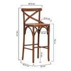 Banqueta Alta Xisto Madeira Maciça Amêndoa