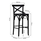 Banqueta Alta Xisto Madeira Maciça Preto