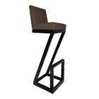 Banqueta Alta Z Base De Ferro Suede Marrom - D'classe Decor