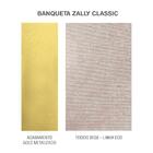 Banqueta Alta Zally Classic 85 Cm Aço Carbono Gold Tecido Lin