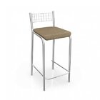 Banqueta Alta Zurique Kappesberg Cromado/capuccino