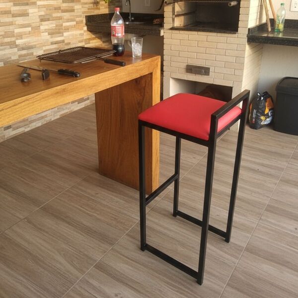 Banqueta Altas Mesa Bistrô Gourmet Varanda Cozinha Bar Vermel