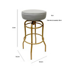 Banqueta Altura 65cm Bar Giratória Cor Dourado Fosco Assento