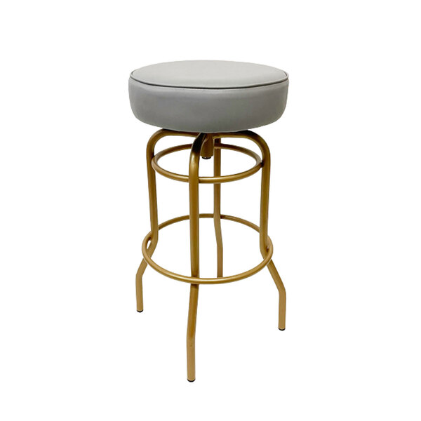 Banqueta Altura 65cm Bar Giratória Cor Dourado Fosco Assento