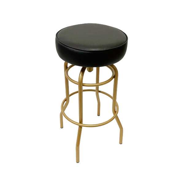 Banqueta Altura 65cm Bar Giratória Cor Dourado Fosco Assento