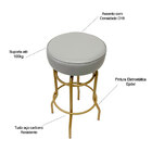 Banqueta Altura 65cm Bar Giratória Cor Dourado Fosco Assento