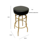 Banqueta Altura 65cm Bar Giratória Cor Dourado Fosco Assento