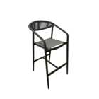 Banqueta Alumínio e Corda 108x55x62cm Cinza Escuro Plicosa