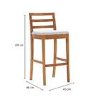 Banqueta Antúrio Linho Creme E Imbuia