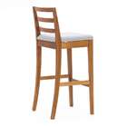 Banqueta Antúrio Linho Creme E Imbuia