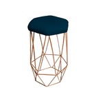 Banqueta Aramada Azul Marinho Base De Ferro Rose Gold Web Sho