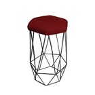 Banqueta Aramada Bordo Base De Ferro Preta Ppa Decor