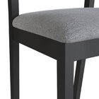 Banqueta Assento Estofado Madeira Maciça Manu Preto/algodão