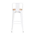 Banqueta Assento Madeira Branca Industrial Aço Cozinha Bar