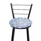 Banqueta Atlanta/lacio Preta-assento Azul Mosaico 70d