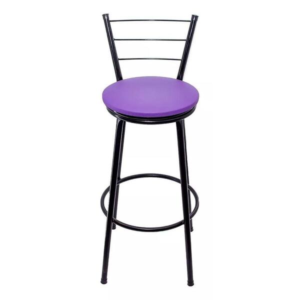 Banqueta Atlanta/lacio Preta-assento Roxo 70d