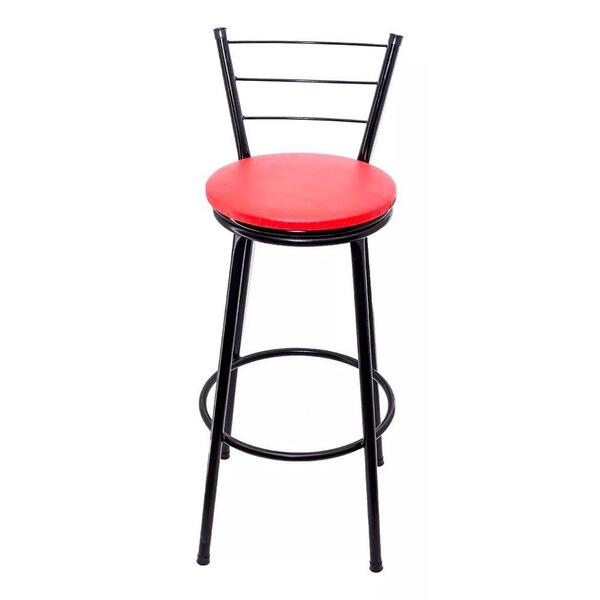 Banqueta Atlanta/lacio Preta-assento Vermelho 70d