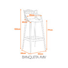 Banqueta Aviv - Preto