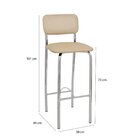 Banqueta B360  Cromado/bege Metalizado