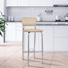 Banqueta B360  Cromado/bege Metalizado