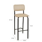 Banqueta B360  Preto/bege Metalizado