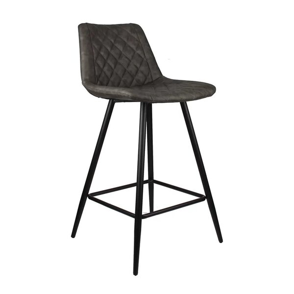 Banqueta Baixa Assento Estofado Petrópolis  Móveis Cinza