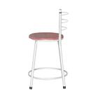 Banqueta Baixa Assento Ratan Branca Retro Terracota