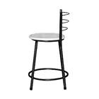 Banqueta Baixa Assento Ratan Preta Cristal Laca Branca