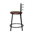 Banqueta Baixa Assento Ratan Preta Cristal Marrom