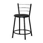 Banqueta Baixa Assento Ratan Preta Cristal Preto