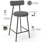 Banqueta Baixa Bar Cozinha Sala De Jantar Em Aço Milão L02 Su