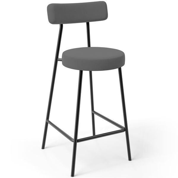 Banqueta Baixa Bar Cozinha Sala De Jantar Em Aço Milão L02 Su