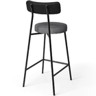 Banqueta Baixa Cozinha Sala Jantar Milão L02 Couríssimo Preto