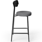 Banqueta Baixa Cozinha Sala Jantar Milão L02 Couríssimo Preto