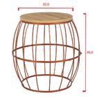 Banqueta Baixa De Ferro Banco Barril Virginia - Bronze-freijó