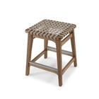 Banqueta Baixa Elegance Em Madeira Tauari - Areia/amêndoa