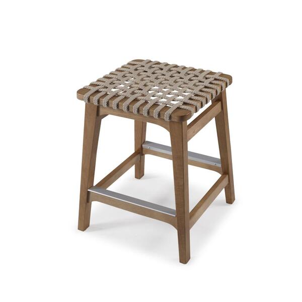 Banqueta Baixa Elegance Em Madeira Tauari - Areia/amêndoa