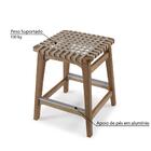 Banqueta Baixa Elegance Em Madeira Tauari - Areia/amêndoa