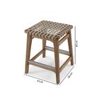 Banqueta Baixa Elegance Em Madeira Tauari - Areia/amêndoa