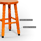 Banqueta Baixa Em Madeira Eucalipto - Acabamento Em Verniz -