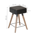 Banqueta Baixa Estofada Allie Preto