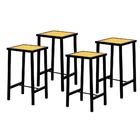 Banqueta Baixa Industrial Madeira Natural 4un